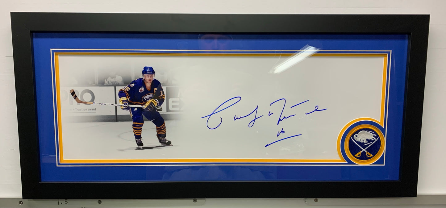 Signed/Framed Pat LaFontaine Panoramic with Sabres Patch